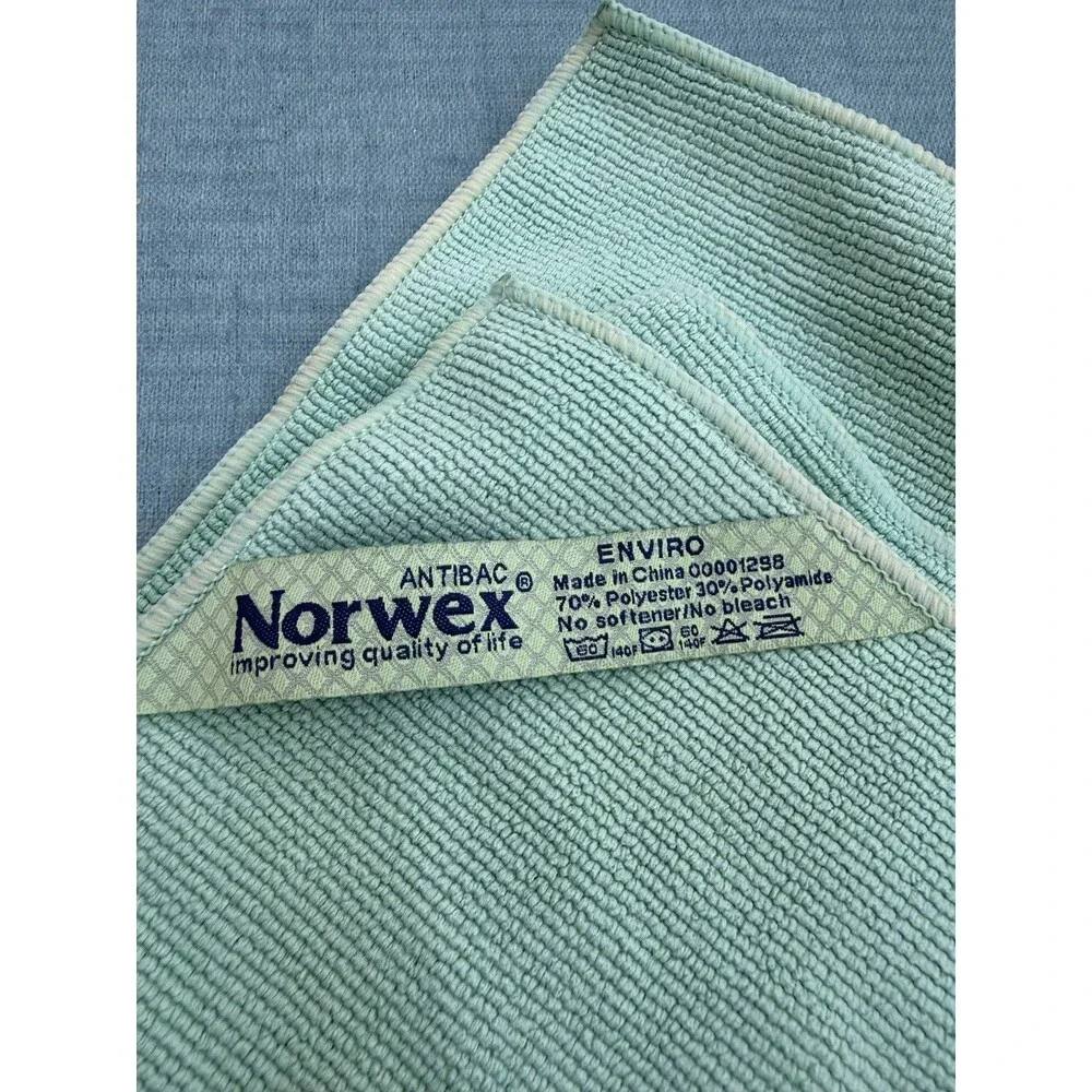 N.O.R.W.E.X. Dusting Mitt + Enviro Teal Blue Set Microfiber -new